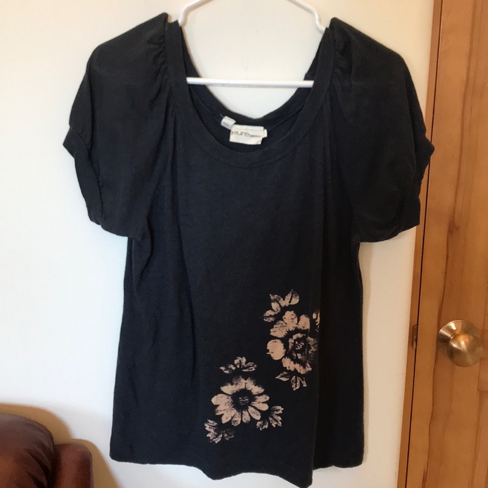 DKNY Pure Navy and Cream T-shirt
